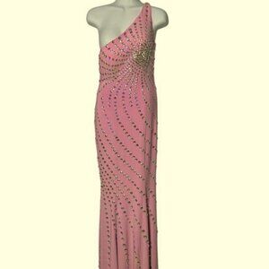 Xcite Lilac Purple Embellished One Shoulder Jersey Gown